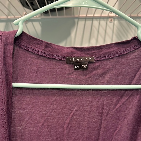 Theory Purple Wrap top - Picture 3 of 4